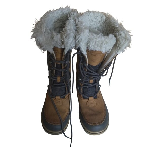 HELLY HANSEN WOMEN'S SIZE 6 BROWN LACE UP WINTER GARIBALDI WATERPROOF SNOWBOOTS - Picture 2 of 8